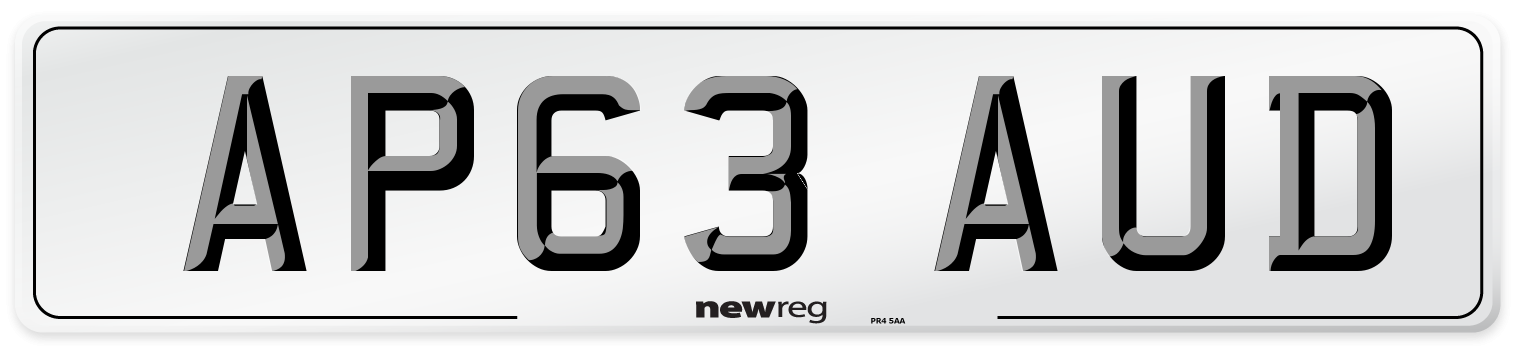 AP63 AUD Number Plate from New Reg
